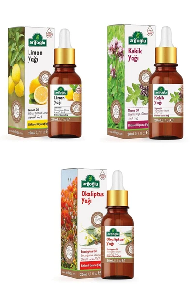 Arifoğlu Limon Yağı + Kekik Yağı + Okaliptus Yağı 3 x 20 ml. ürün görseli 1