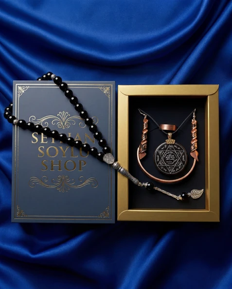 Seyhan Soylu Shop - Özel Tasarım Kitap Kutulu Kadın Bakır Takı Seti Ve Tesbih Kombini - Kolye Küpe Bileklik Yüzük 5 Parça Otantik Şık Hediyelik - Doğum Günü Yıl Dönümü Anneler Günü ürün görseli 1