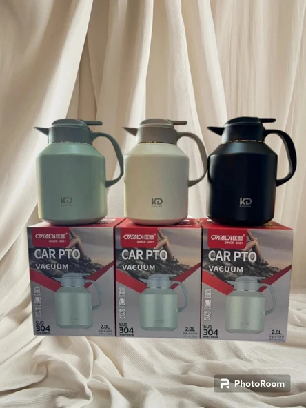 D.Kadi 2000 Ml (9070) Car Pto Paslanmaz Çelik Vakumlu Krem Renk Çaydanlık Modeli Termos. Çaydanlık Özelliği ile Kamp, Evlerde ve İş Yerlerinde Kullanabileceğiniz. ürün görseli 1