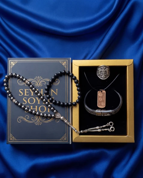 Seyhan Soylu Shop - Luxury Seri Kitap Kutulu Kadın Takı Seti Ve Tesbih Kombin - Kolye Küpe Yüzük Bileklik Ekstra Boncuk Bileklik 6 Parça Hediyelik - Doğum Günü Yıl Dönümü ürün görseli 1