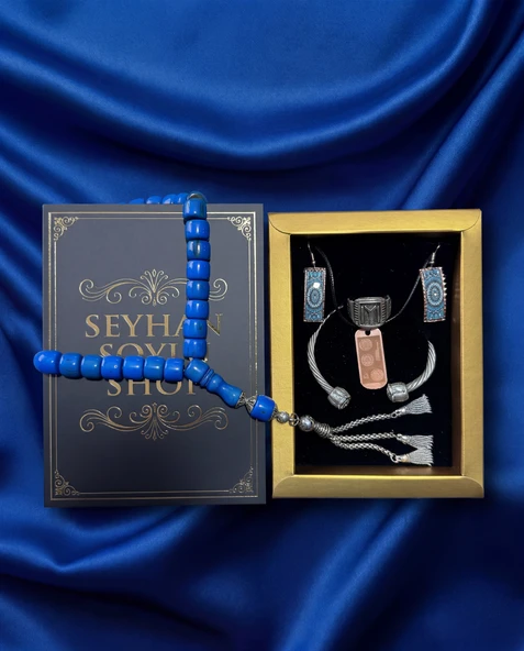 Seyhan Soylu Shop - Special Seri Kitap Kutulu Takı Seti Ve Tesbih Kombini - Kolye Küpe Special Tasarım Bileklik Yüzük 5 Parça Otantik Hediyelik - Doğum Günü Yıl Dönümü Şık Hediye ürün görseli 1