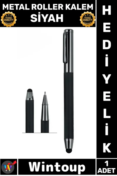 #Kalem Lüks Ofis Hediye Tasarım Ergonomik Gövde Kaliteli Mürekkep İmza Metal Roller Kalem Siyah ürün görseli 1
