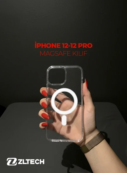 iPhone 12/12 Pro Uyumlu Magsafe Özellikli Sert Şeffaf Kılıf PLASTIC COVER ürün görseli 1