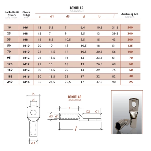 Vercan 50 Mm Kablo Papucu 150 Adet - Resim 2