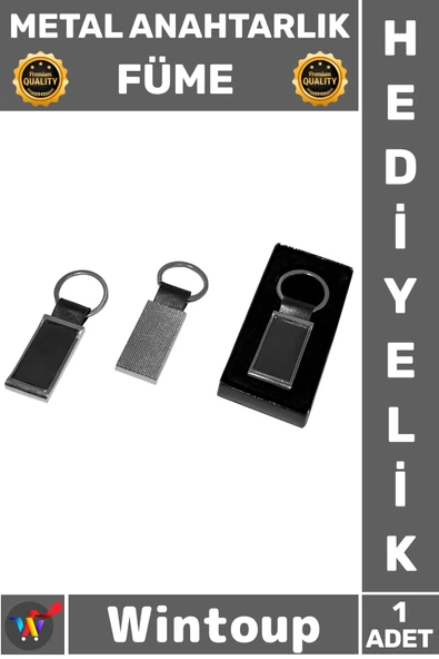 #Anahtarlık Lüks Şık Tasarım Araba Ev Ofis Aksesuar Hediye Çelik Sağlam Kalite Metal Anahtarlık Füme ürün görseli 1