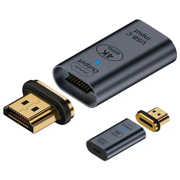 Nevamel ALLY HDMI To Type-c 4K 60Hz Mıknatıs Başlıklı Çevirici Otg Adaptör-(5775) ürün görseli 1