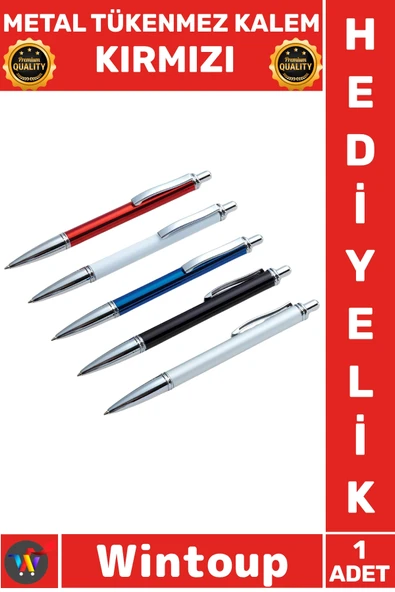 #Kalem Lüks Ofis Hediyelik Şık Tasarım Kaliteli Çelik Gövde İmza Gereci Metal Tükenmez Kalem Kırmızı ürün görseli 1