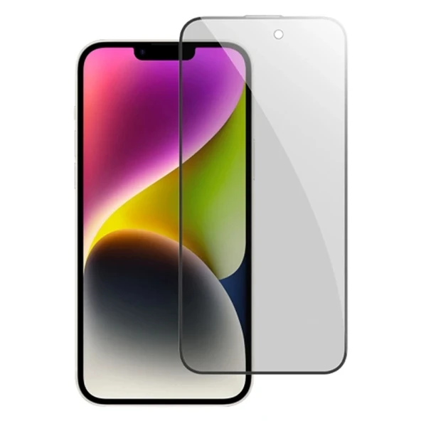 Nevamel Ally iPhone 14 Privacy Hayalet Full Koruma Tempered Cam Ekran Koruyucu-(5775) ürün görseli 1