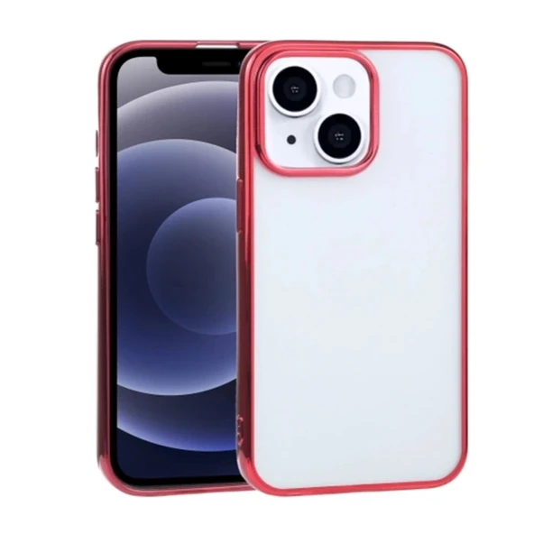 Nevamel iPhone 13 Mini 5.4inç Lazer Kaplama Renkli Kenar Şeffaf Kılıf-(5775) ürün görseli 1