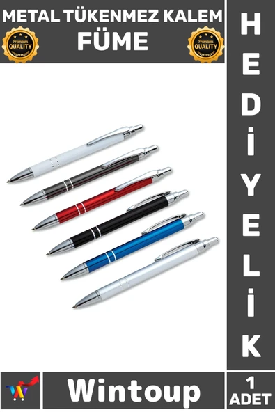 #Kalem Şık Ergonomik Ofis Hediyelik Tasarım Lüks Kaliteli Profesyonel Ağır Metal Tükenmez Kalem Füme ürün görseli 1