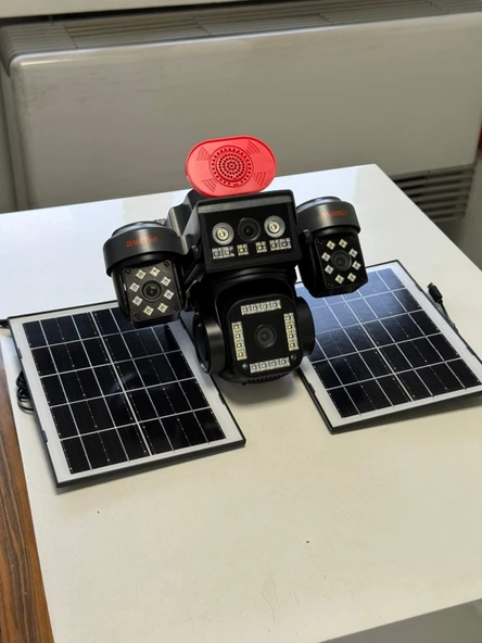 Avenir Av-S445 4 kameralı 1 PTZ 16mp 4G Solar 4 Lensli Sim Kartlı Çift Güneş Panelli Güvenlik Kamerası ürün görseli 1