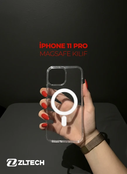 iPhone 11 Pro Uyumlu Magsafe Özellikli Sert Şeffaf Kılıf PLASTIC COVER ürün görseli 1