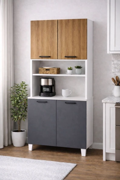 LALE 207 CM ÇOK AMAÇLI DOLAP ATLANTİK ÇAM/ANTRASİT ürün görseli 1