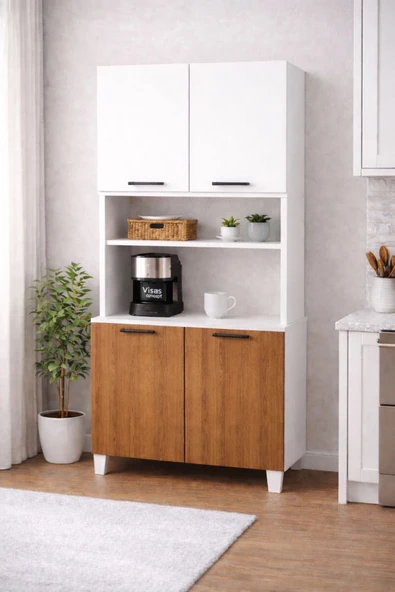 LALE 207 CM ÇOK AMAÇLI DOLAP ATLANTİK ÇAM/BEYAZ ürün görseli 1