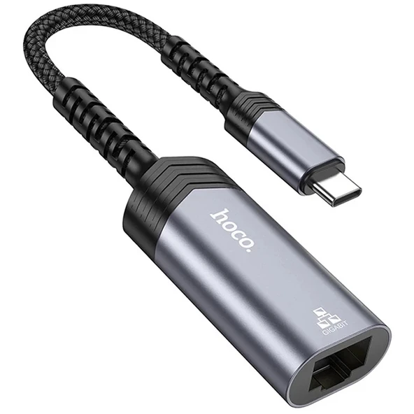 Nevamel Hoco UA26 Type-c OTG RJ45 İnternet Adaptörü Dönüştürücü 1000 Mbps-(5775) ürün görseli 1