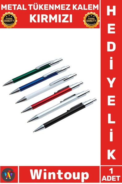 #Kalem Lüks Şık Ofis Hediyelik Ergonomik Dayanıklı Paslanmaz Tasarım Metal Tükenmez Kalem Kırmızı ürün görseli 1