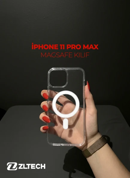 iPhone 11 Pro Max Uyumlu Magsafe Özellikli Sert Şeffaf Kılıf PLASTIC COVER ürün görseli 1