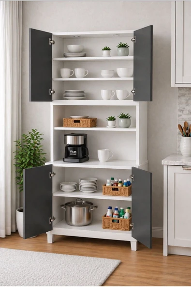 LALE 207 CM ÇOK AMAÇLI DOLAP ANTRASİT - Resim 2
