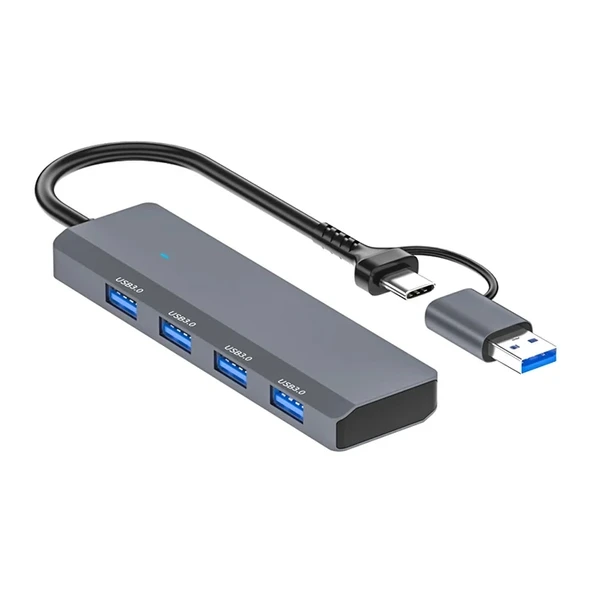 Nevamel ALLY ADS-305D 4in1 USB/Type-C to 4X USB3.0 HUB Çoğaltıcı Çevirici Dönüştürücü Adaptör-(5775) ürün görseli 1
