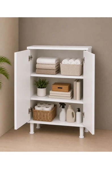 GONCA 85 CM ÇOK AMAÇLI DOLAP BEYAZ - Resim 2