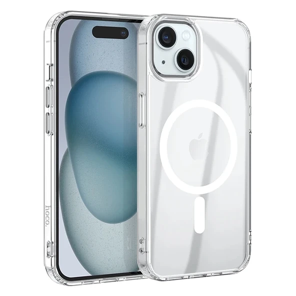 Nevamel Hoco iPhone 15 Plus Anti-Fall Darbe Önleyici Airbag Manyetik Magsafe Silikon Kılıf-(5775) ürün görseli 1