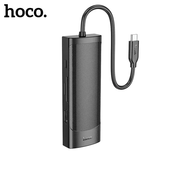 Nevamel Hoco HB44 Type-C to HDMI + RJ45 + 100Mbps + SD/TF + USB3.0 + USB2.0 PD + 4K 30Hz Hub-(5775) ürün görseli 1
