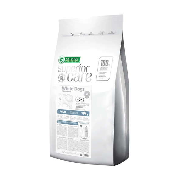 Nature's Protection Superior Care Beyaz Tüylü Köpekler İçin Tahılsız Balıklı Küçük Irk Köpek Maması 17kg ürün görseli 1