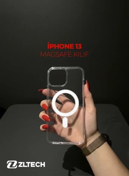 iPhone 13 Uyumlu Magsafe Özellikli Sert Şeffaf Kılıf PLASTIC COVER ürün görseli 1