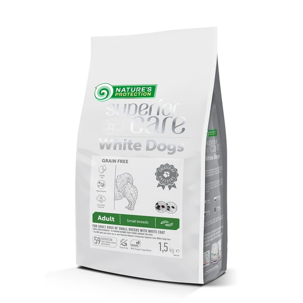 Nature's Protection Superior Care Beyaz Tüylü Köpekler için Lavralı Tahılsız Küçük Irk Köpek Maması 1.5kg ürün görseli 1
