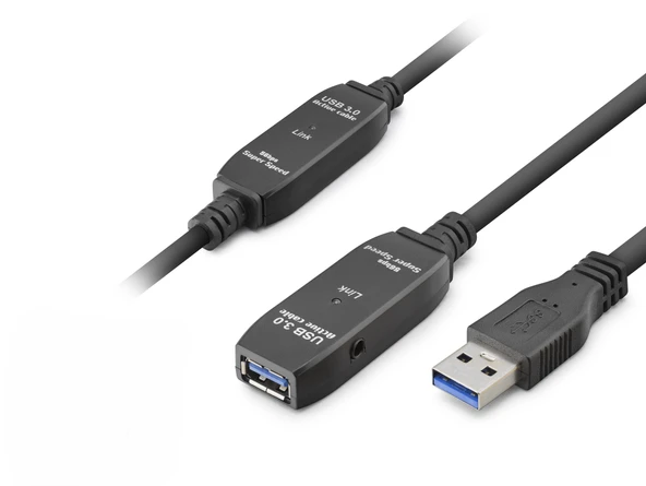 Usb 3.0 Active Repeater Uzatma Kablosu 10 M Siyah HDX7562 ürün görseli 1