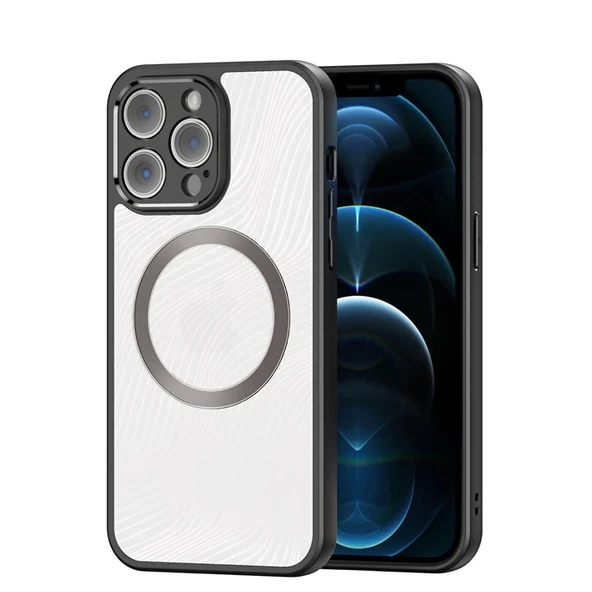 Nevamel Dux Ducis iPhone 12 Pro Max Aimo Series Mag Safe Premium Buzlu Sert PC-TPU Kılıf-(5775) ürün görseli 1