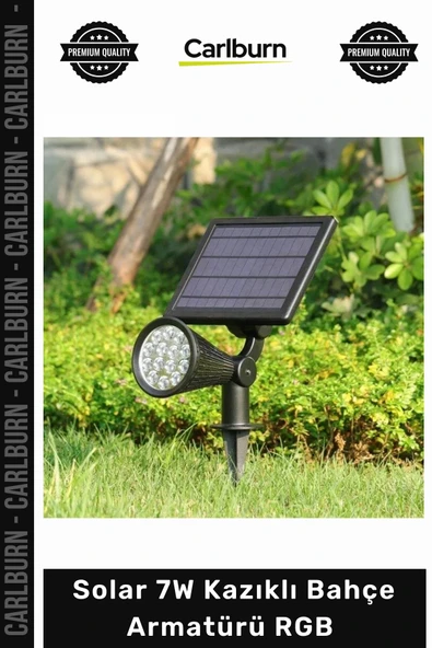 #Solar Dış Mekan Aydınlatma Su Geçirmez Güneş Enerjili Peyzaj Solar 7W Kazıklı Bahçe Armatürü RGB ürün görseli 1