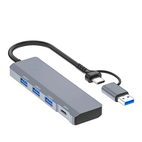Nevamel ALLY ADS-309D 4 Portlu USB+Type-C USB 3.0 Çoklayıcı Data HUB Adaptör-(5775) ürün görseli 1