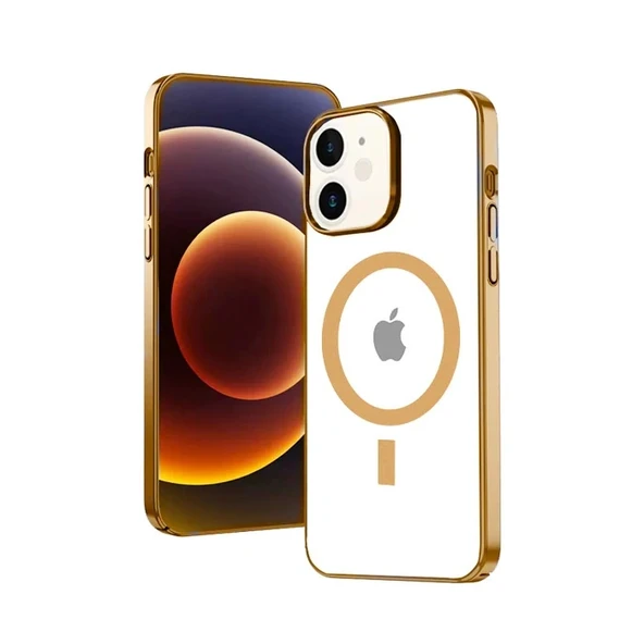 Nevamel Ally iPhone 12 - 12 Pro 6.1inç Magsafe Uyumlu Renkli Kenar Silikon Kılıf-(5775) ürün görseli 1