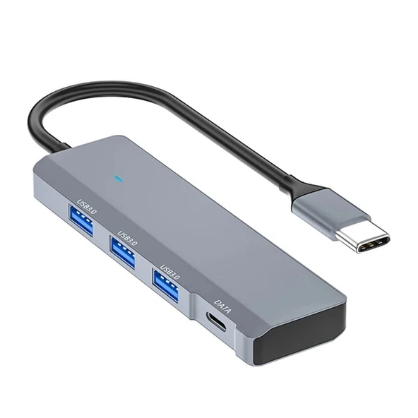 Nevamel Ally ADS-309C 4in1 Type-C to USB + Type-C Hub Adaptör Çevirici Dönüştürücü Çoğaltıcı-(5775) ürün görseli 1