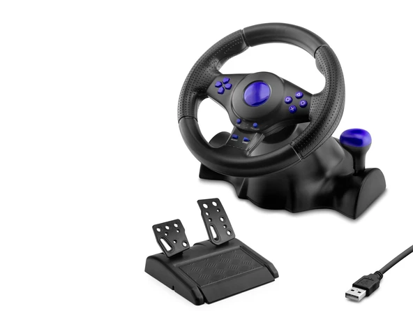 Oyuncu Direksiyon Seti 180° Ps4 Ps3 Ps2 Pc Xbox Android - Siyah VW9824 ürün görseli 1