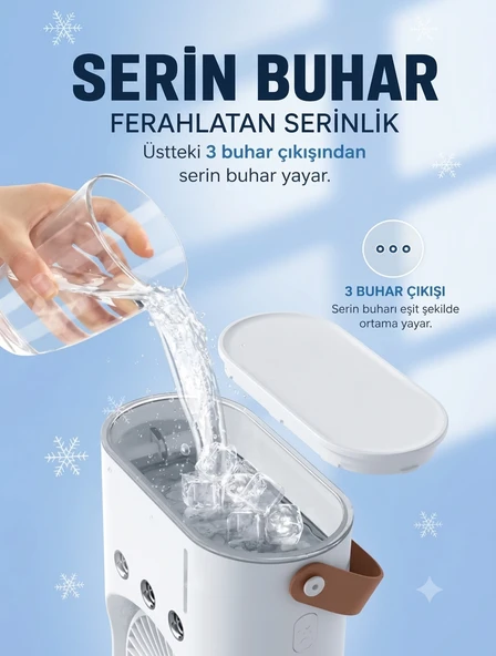 Çift Pervaneli Su Hazneli Fan - 1 Adet - Resim 4