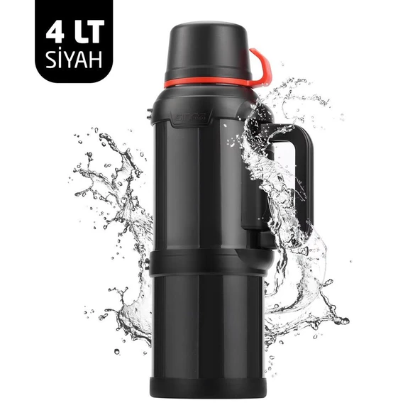 Travel Pot Çelik Termos 4 Litre Nevvalife Travel Pot Siyah Kamp Termos ürün görseli 1