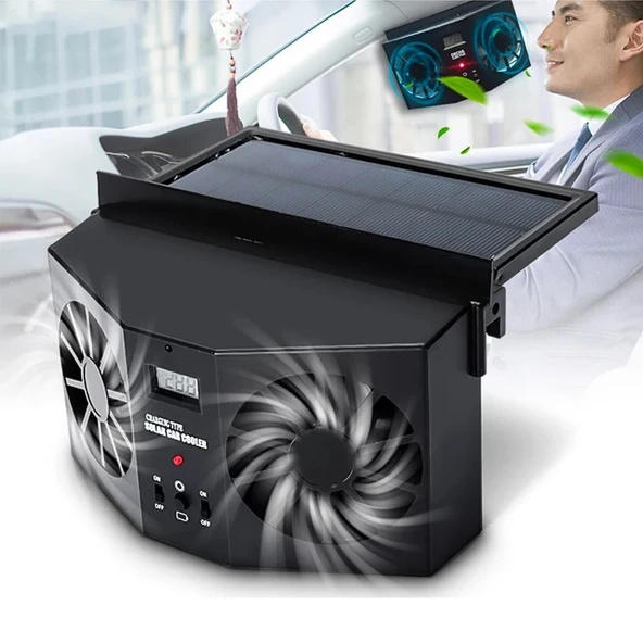 Nevamel Ally R-8032 Güneş Enerjili Çift Fanlı Solar Oto Araç Havalandırma-(5775) ürün görseli 1