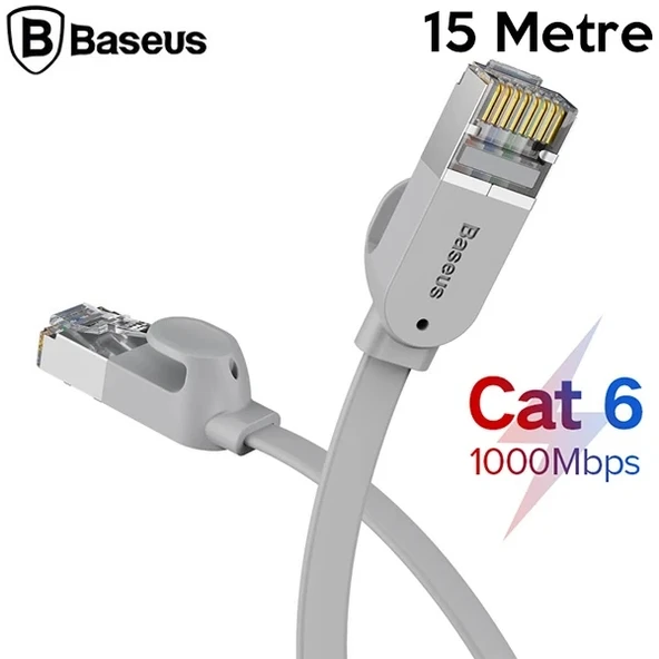 Nevamel Baseus high Speed Six types of RJ45 Gigabit Ethernet kablosu (round cable)15metre-(5775) ürün görseli 1