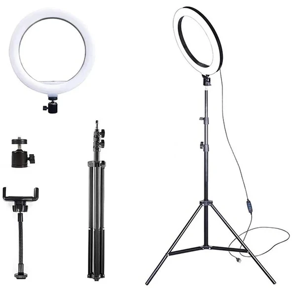 Nevamel ALLY 10 İnch  Halka Led Tripod(1.30M)Youtuber Video Selfie Stüdyo Makyaj Işığı-(5775) ürün görseli 1