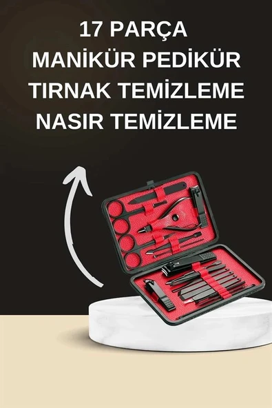 Nevamel Elektrikli Manikür Pedikür Seti İkili Set 17 Parça Tırnak Bakımı Nasır Temizleme Tırnak Şekillendirme ürün görseli 1