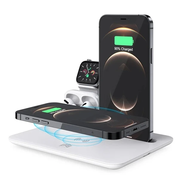 Nevamel ALLY 4 in1 15W Kablosuz Hızlı Şarj Standı İPhone+İwatch+AirPods Pro Wireless-(5775) ürün görseli 1