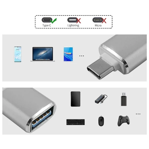 Nevamel ALLY Usb Type-C Dönüştürücü Otg Adaptör-(5775) - Resim 5