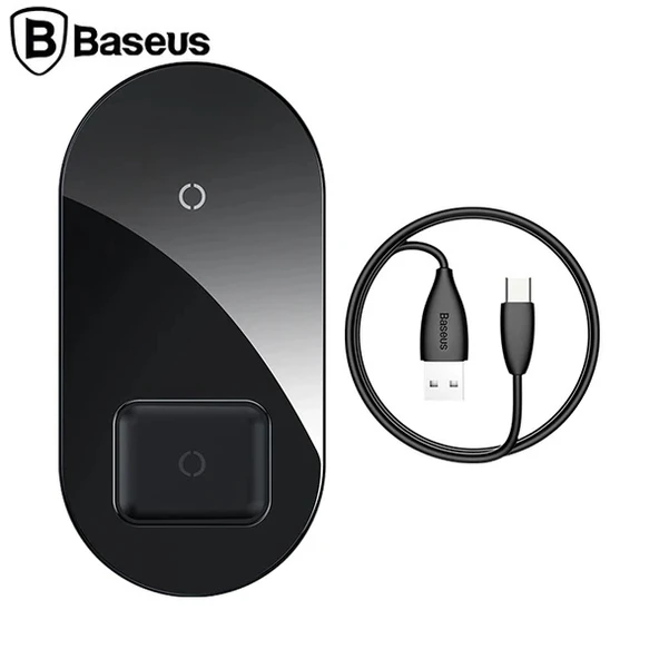 Nevamel Baseus Simple 2in1 Kablosuz Wireless Şarj 18W iPhones+iPods-(5775) ürün görseli 1
