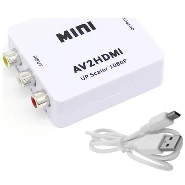 Nevamel ALLY Av To HDMI Mini Switch Rca Composit Audio Video HDMI Görüntü Çevirici Full Hd ve 720P Dönüştürü-(5775) ürün görseli 1