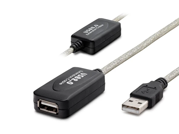 Usb Uzatma Kablosu 20 M - Silver Siyah HDX7515 ürün görseli 1