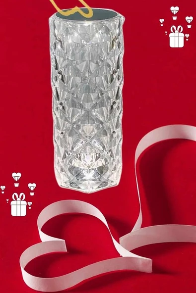 Nevamel Sevgililer Günü İçin Hediye Kristal Lamba Sevgiliye Hediye USB Şarjlı Gece Lambası ürün görseli 1