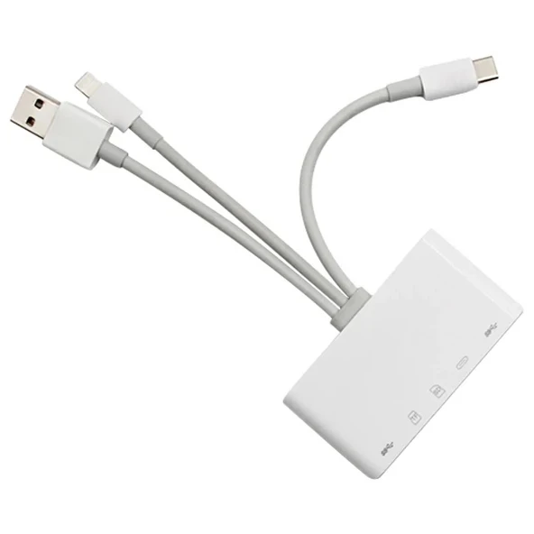 Nevamel ALLY 3 İN1  İPhone+Usb C+ Usb A Kamera Okuyucu Kart Okuyucu-(5775) ürün görseli 1