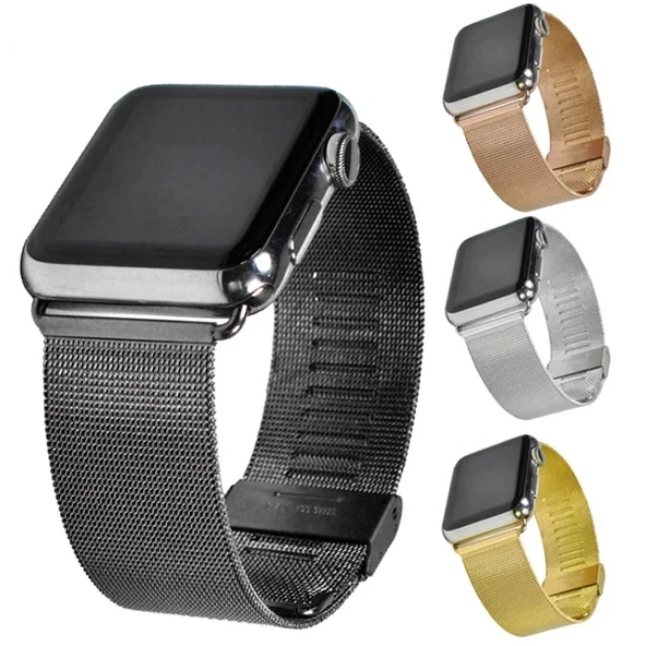 Nevamel Ally Apple Watch Ultra 49mm 7-8 45mm 6-5-4 44mm Kayış Kordon Milano Metal Klasik 3-2-1 42mm-(5775) ürün görseli 1